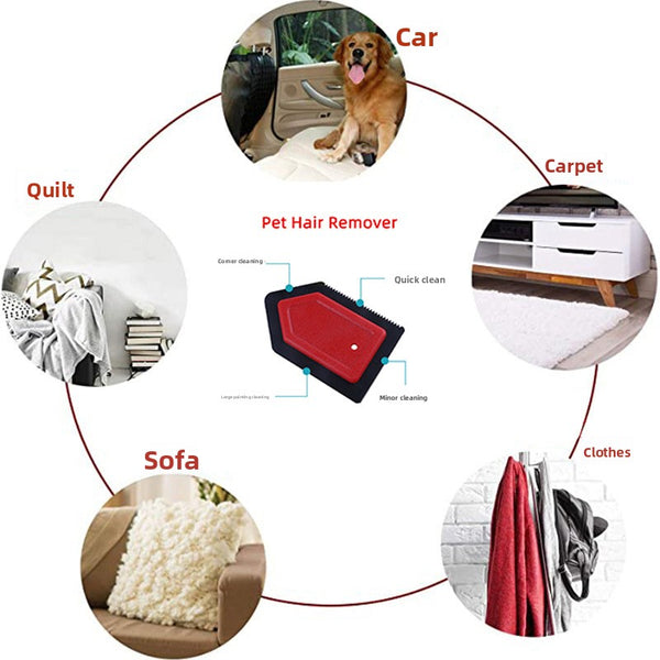 Lintless Pet Hair Remover — Deep Carpet & Upholstery Rake